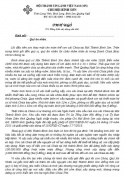 Thư Ngỏ Xây Dựng Nhà Thờ Bình Sơn - Quảng Ngãi