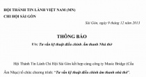 Thư Mời: Tư Vấn Kỹ Thuật Điều Chỉnh Âm Thanh Nhà Thờ