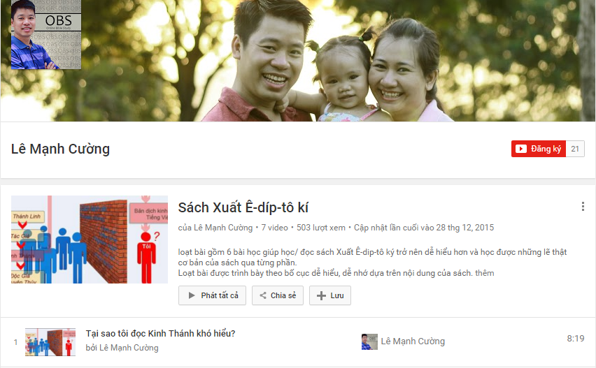 Sách Xuất-Ê-Díp-Tô-Kí Bằng Video - Với Mục Sư Lê Cường