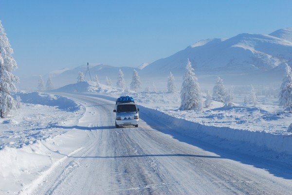 Một con đường tại thành phố Yakutsk.