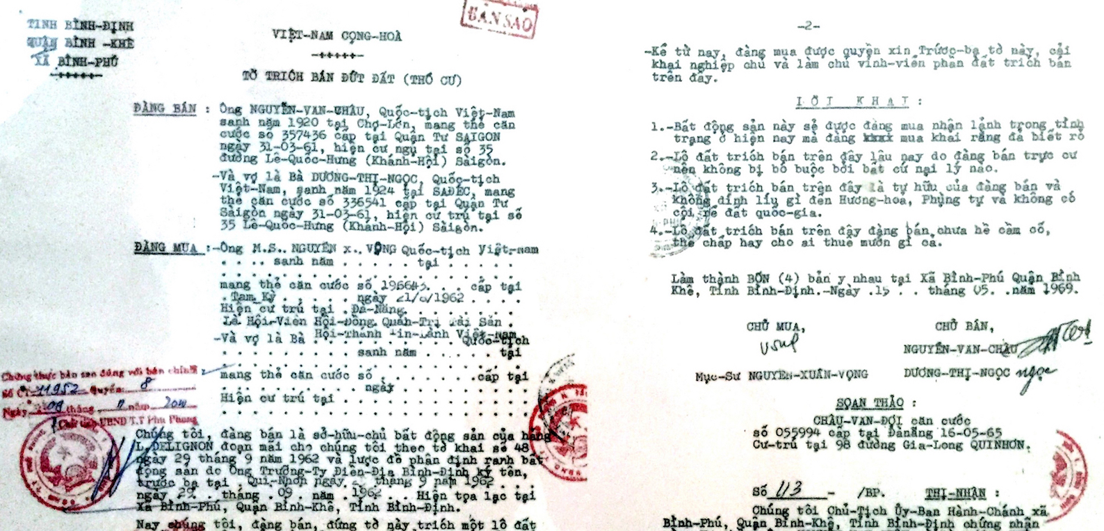Giấy Tờ Chứng Minh Sở Hữu Đất Của HTTL Phú Phong Từ Trước 1975
