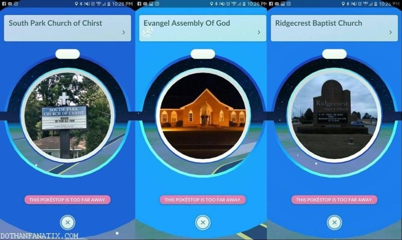 Nhiều nhà thờ vô tình trở thành điểm "gym" và "Pokéstop" cho người chơi.