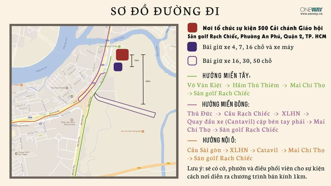 Sơ đồ đường đi dẫn đến Chương Trình Kỷ Niệm 500 năm Cải Chánh Giáo Hội Cơ Đốc.