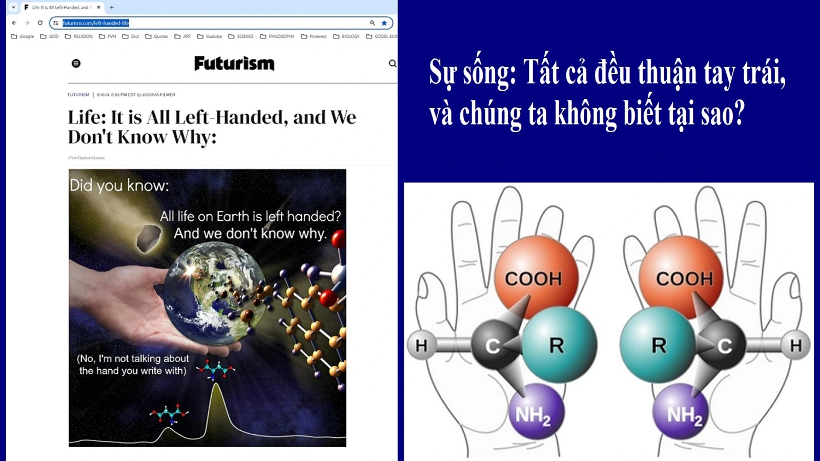Sự sống: Tất cả đều thuận tay trái