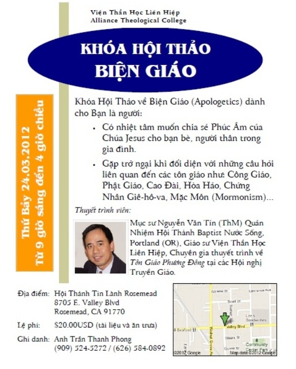 Khóa Hội Thảo Biện Giáo Tại HTTL Rosemead