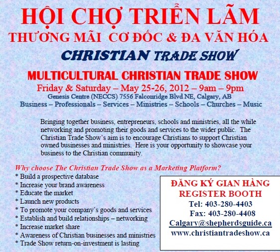 Thông Báo: Hội Chợ Triển Lãm Thương Mãi Cơ Đốc Và Đa Văn Hóa Tại Canada