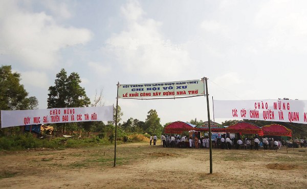 lễ khởi c&ocirc;ng, nh&agrave; thờ chi hội V&otilde; Xu