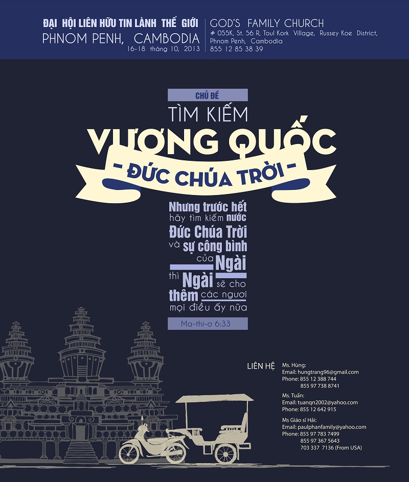 Flyer - Đại Hội Li&ecirc;n Hữu Tin L&agrave;nh Thế Giới 2013 - Cambodia